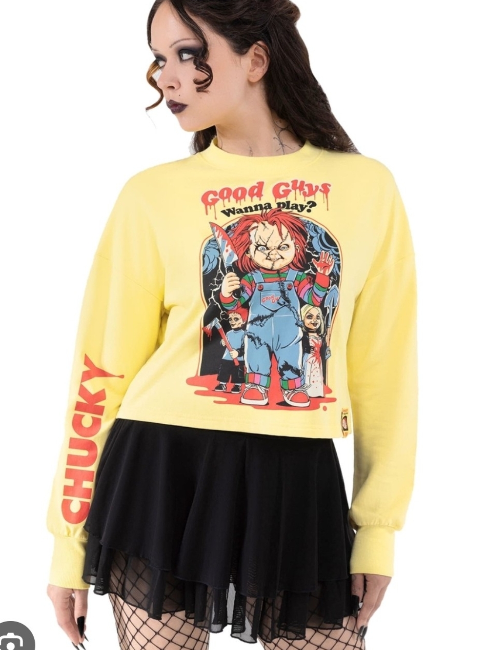 Killstar NWT Chucky 'Good Guys' Yellow Graphic Sweatshirt